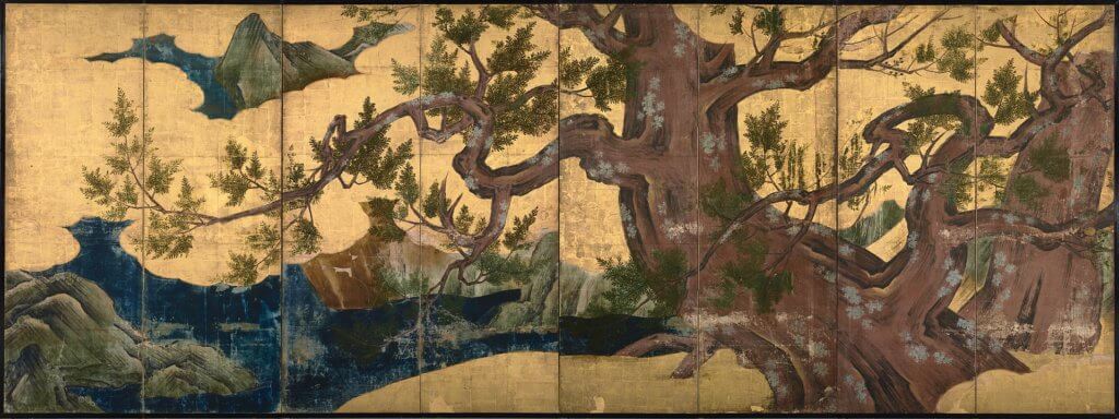 Cypress Trees by Kanō Eitoku (狩野永徳)
