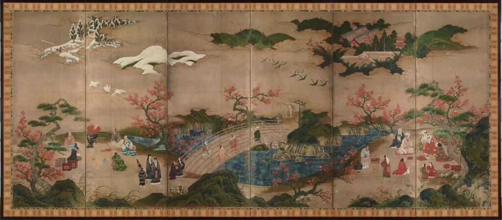 "Viewing Maple Leaves in Takao,"