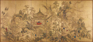 Rōkaku Sansui-zu Painting of a Palace and Landscape by Ikeno Taiga