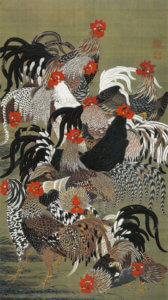 "Gunkei-zu" (The Painting of Fowls) by Itō Jakuchū