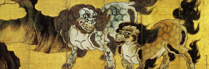 Chinese Guardian Lions (Karajishi) by Kanō Eitoku (狩野永徳)