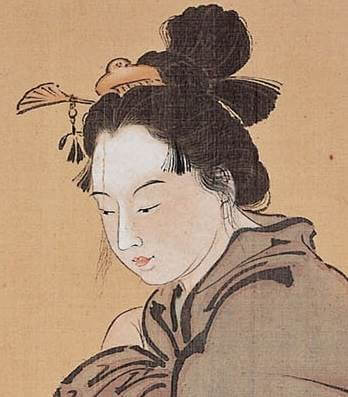 Bijinkan-agi-zu (Beautiful Woman with Frogs) by Kawanabe Kyōsai
