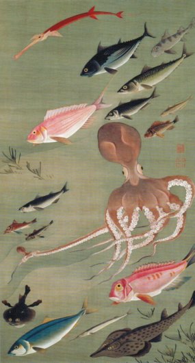 'Fish' from the 'Dōbutsu Sai-e Colorful Realm of Living Beings' by Itō Jakuchū