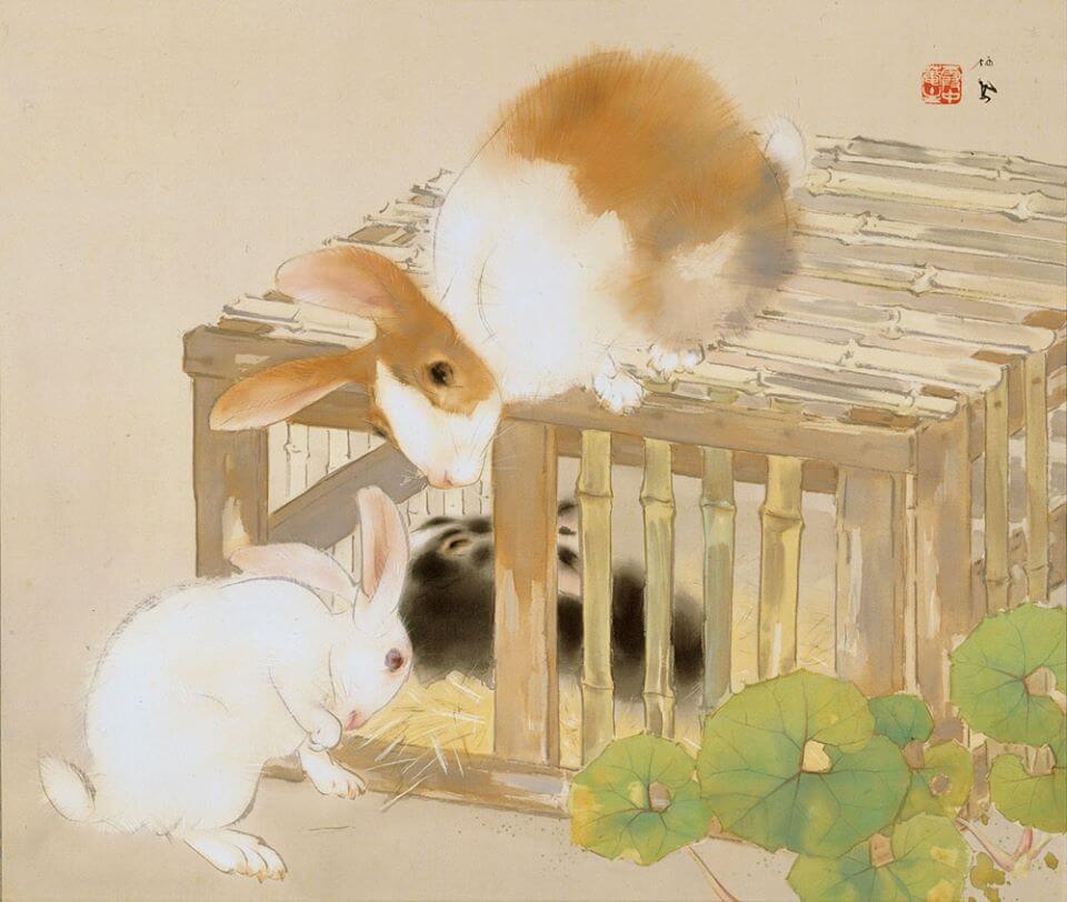 Rabbit at Home by Takeuchi Seihō