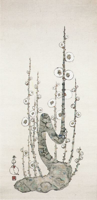 White Blossoms Painting by Nakamura Hōchū 