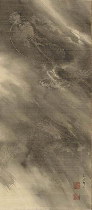 Painting of dragon and clouds by Mochizuki Gyokusen (望月玉川)