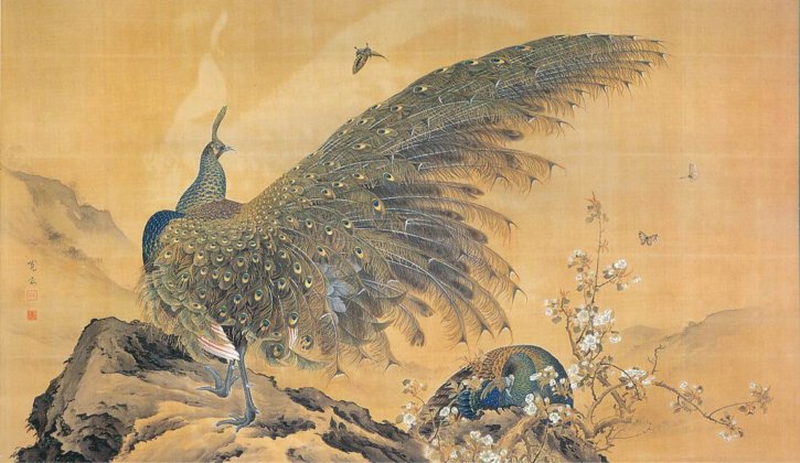 “Peacock Painting” by Araki Kanpo