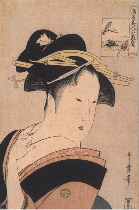 Kōmei Bijin Rokkasen (6 beautiful women in Edo): Takashima Hisa by Kitagawa Utamaro