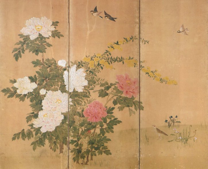Birds and Flowers of the Four Seasons (part) by Umeto Zaishin