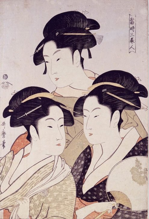The three most beautiful women of Kansei period by Kitagawa Utamaro