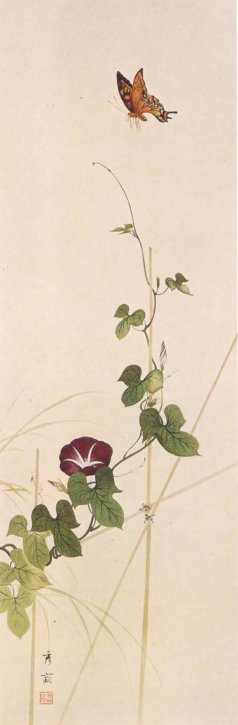Picture of Butterfly on the Morning Glory by Ikegami Shūho