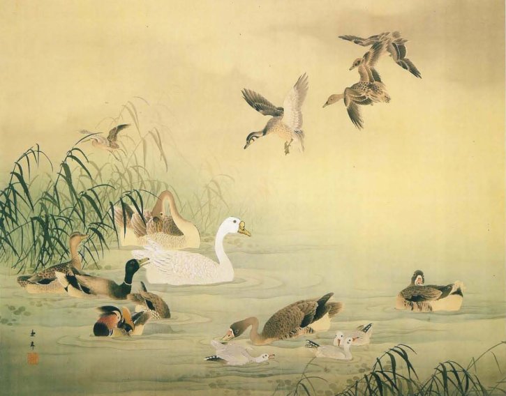 “Ashi Sui Kinzu” (Reeds, Water and Birds) by Imao Keinen