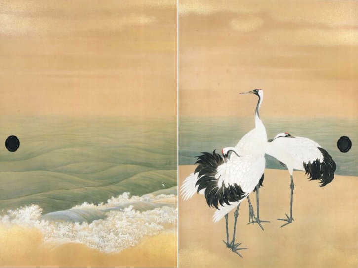 Figure of Cranes by Yamauchi Tamon