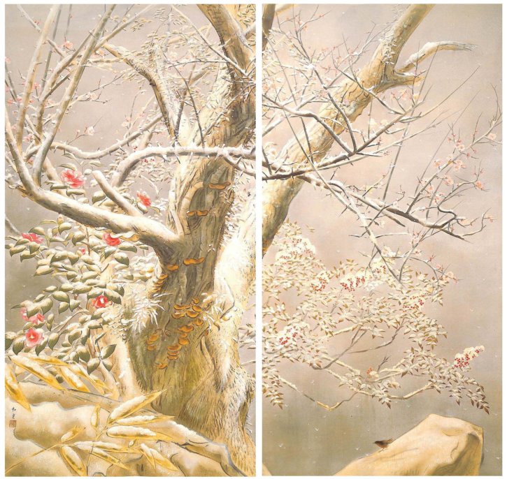 Shuntei Tansetsu (Light Snow in Spring Garden) by Yamamoto Kōun