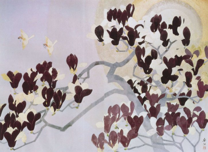 Magnolia Shining in Gold by Mochizuki Shunkō