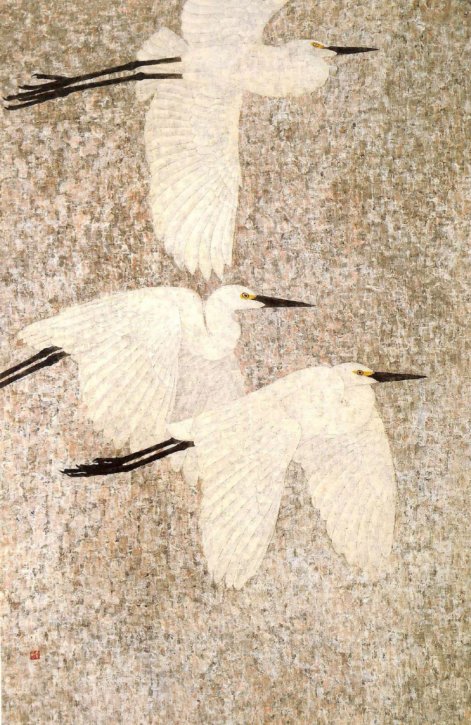 Herons by Mochizuki Shunkō