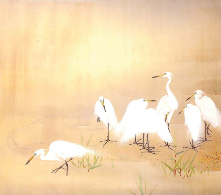 White Egrets by Fukuda Suikō