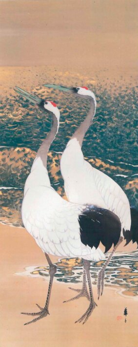 Two Cranes by Tsuji Kakō